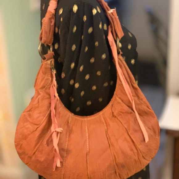 Stamp 10 Rust Suede Hobo Bag - Picture 1 of 10